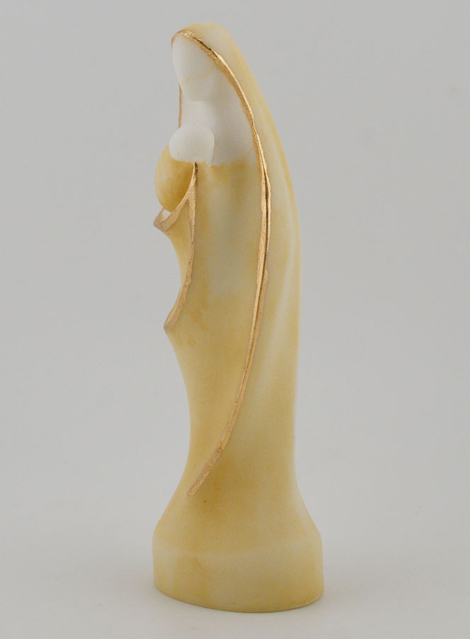 Statua Madonna con Bambino in Alabastro Dipinto - 12cm (pic 2)