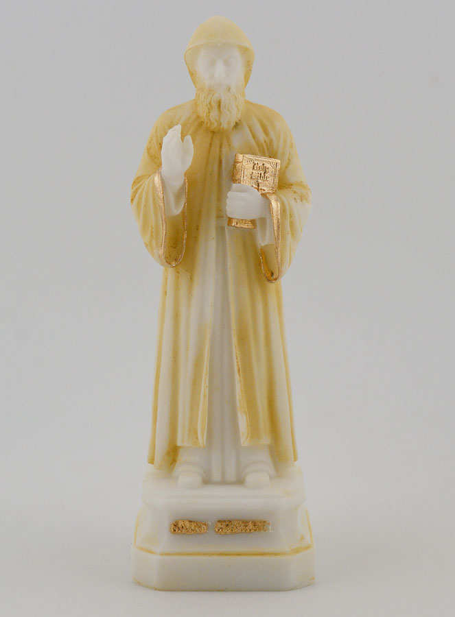 Statua San Charbel in Alabastro Dipinto - 12cm (pic 1)