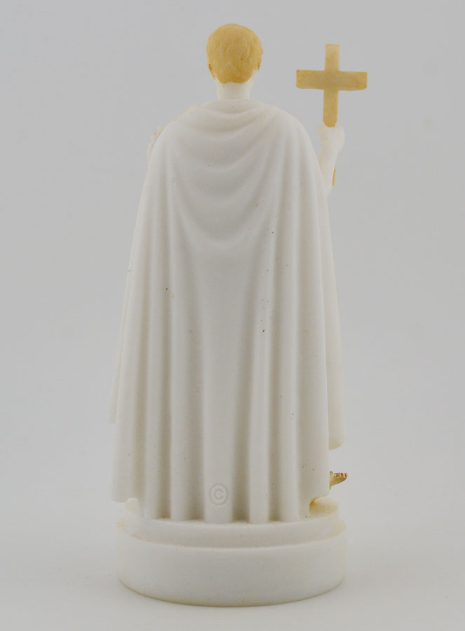 Statua Sant'Espedito in Alabastro Dipinto - 12cm (pic 4)