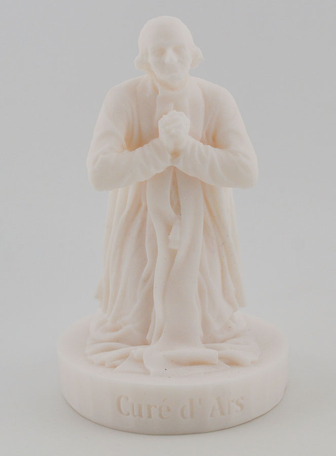 Statua del Santo Curato d'Ars in Alabastro - 12cm (pic 1)