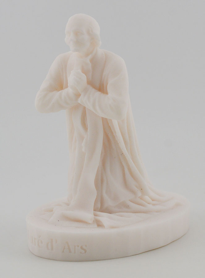Statua del Santo Curato d'Ars in Alabastro - 12cm (pic 2)