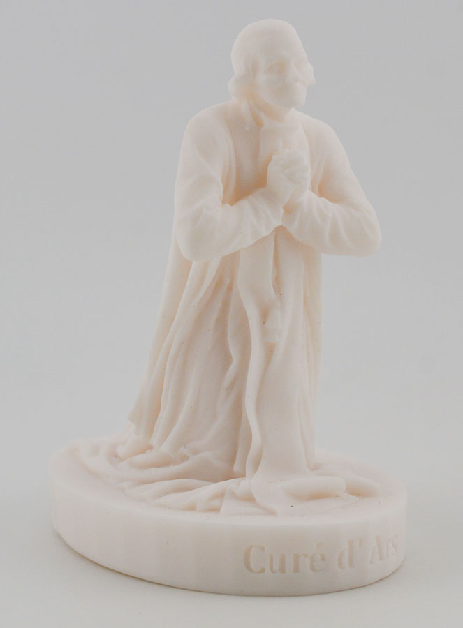 Statua del Santo Curato d'Ars in Alabastro - 12cm (pic 3)