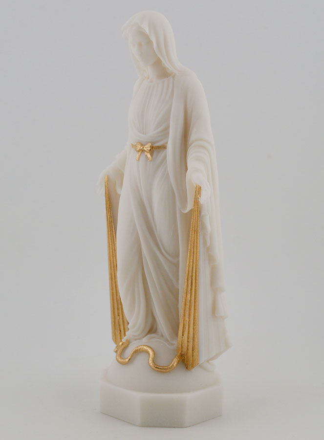 Statua Madonna Miracolosa Raggi Dorati - 17 cm (pic 2)