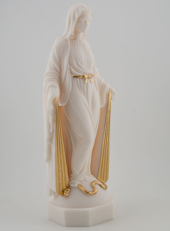 Statua Madonna Miracolosa con Raggi Dorati - 23 cm (pic 3)