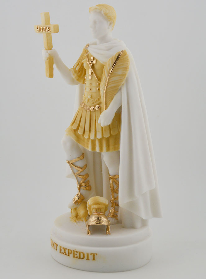Statua Sant'Espedito in Alabastro Dipinto - 19cm (pic 2)