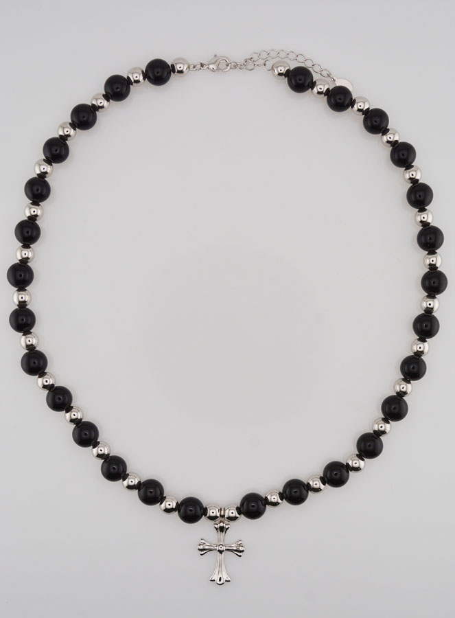 Collana Religiosa Agata Nera & Croce (pic 1)