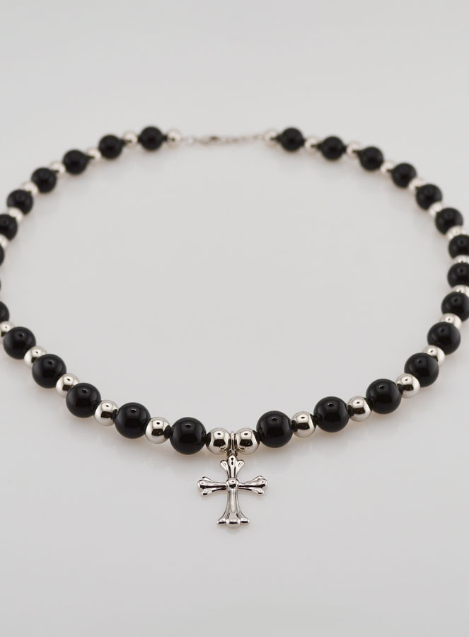 Collana Religiosa Agata Nera & Croce (pic 2)
