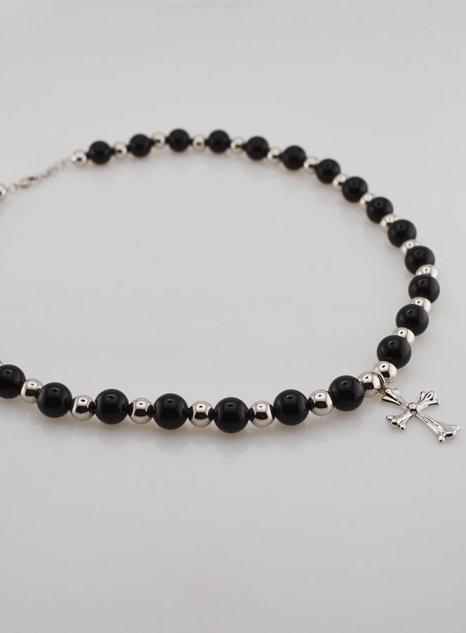 Collana Religiosa Agata Nera & Croce (pic 3)