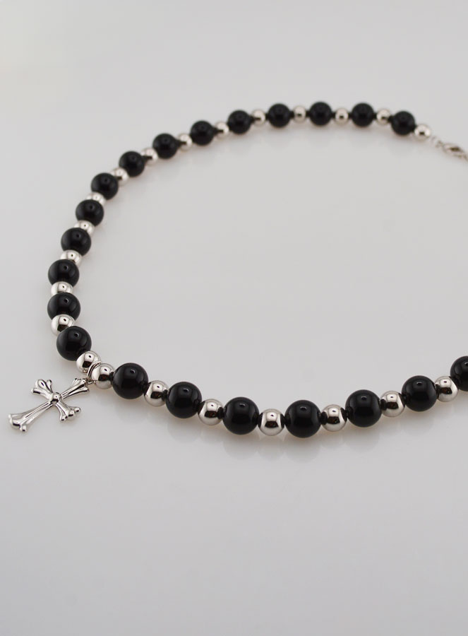 Collana Religiosa Agata Nera & Croce (pic 4)