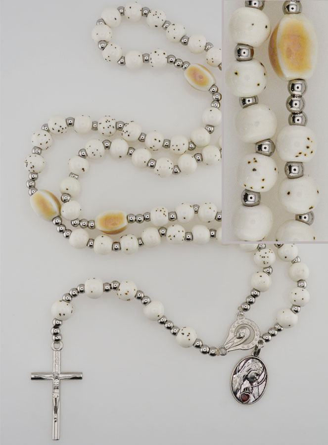 Rosario Elastico in Ceramica - Sacro Cuore di Maria (pic 1)