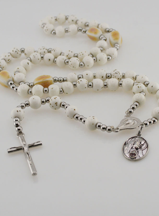 Rosario Elastico in Ceramica - Sacro Cuore di Maria (pic 2)