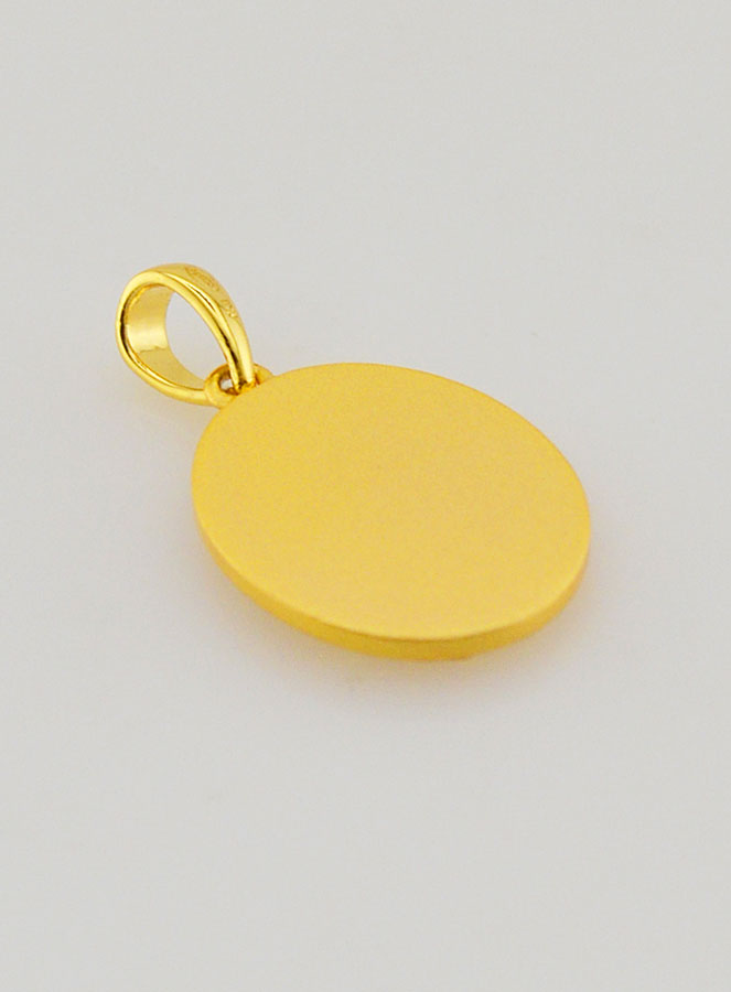 Medaglia di Gesù in Argento Dorato 18k - 16mm (pic 4)