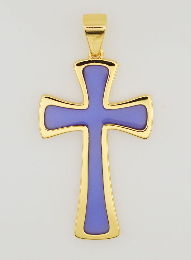 Ciondolo Croce 4cm - Viola (pic 1)