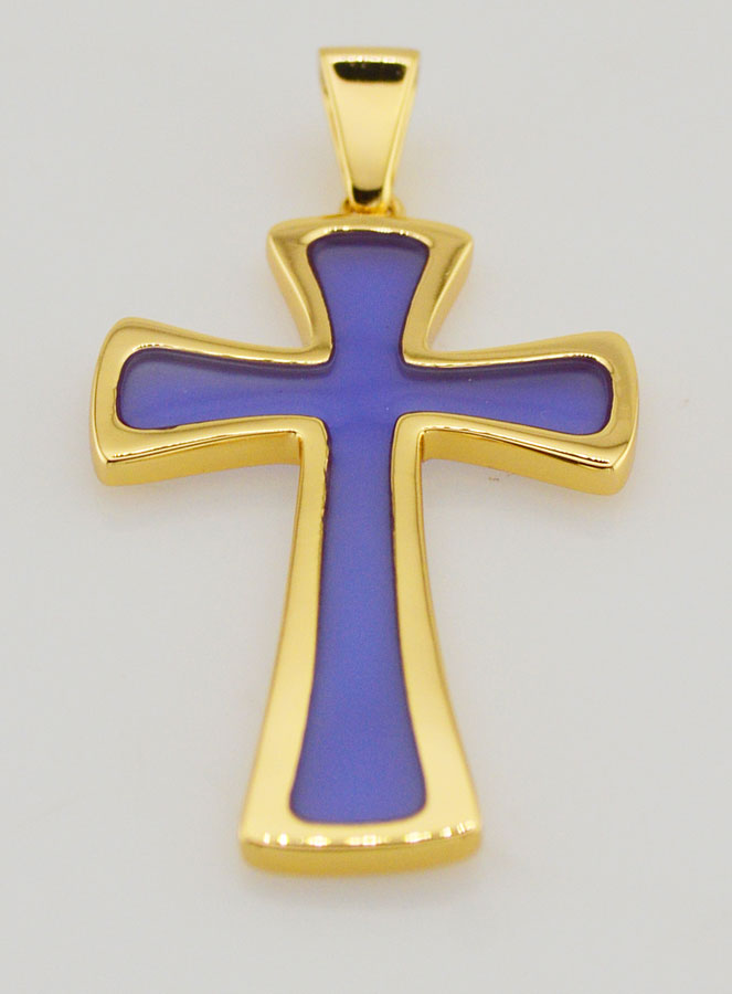 Ciondolo Croce 4cm - Viola (pic 2)