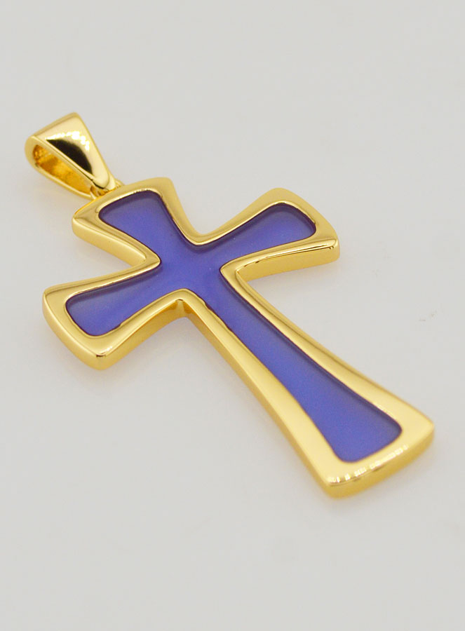 Ciondolo Croce 4cm - Viola (pic 3)