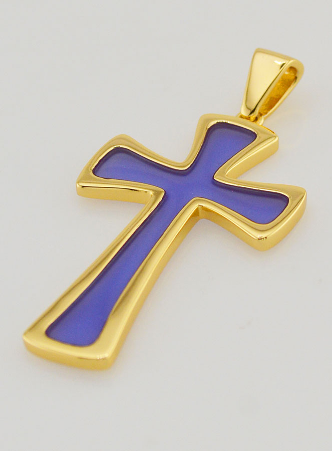 Ciondolo Croce 4cm - Viola (pic 4)