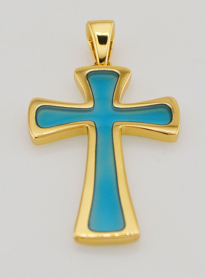 Pendente Croce 4cm - Turchese (pic 2)