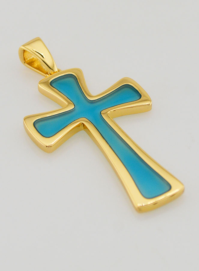 Pendente Croce 4cm - Turchese (pic 3)