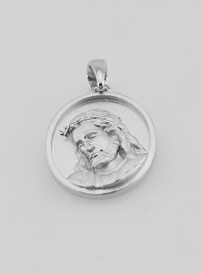 Medaglia di Gesù in Argento 925 - 16mm (pic 2)
