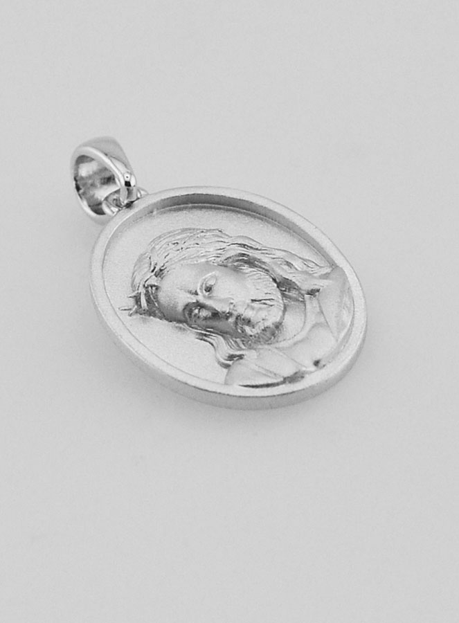 Medaglia di Gesù in Argento 925 - 16mm (pic 3)