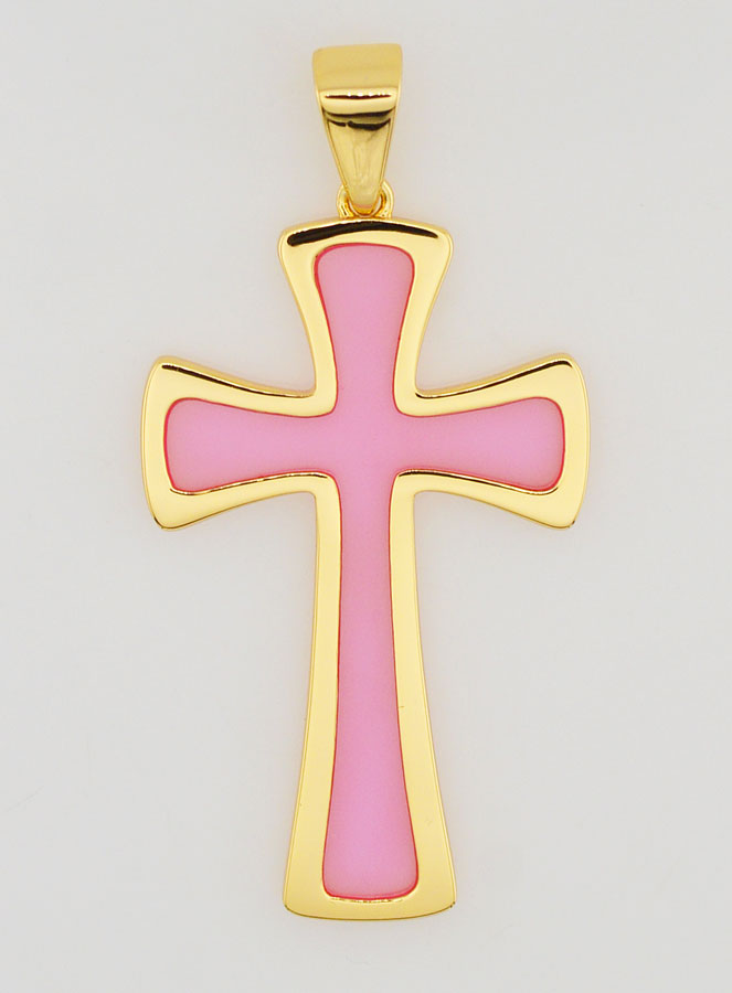 Pendente Croce 4cm - Rosa (pic 1)