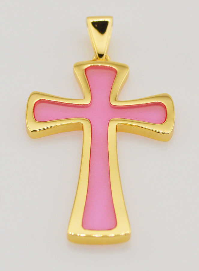 Pendente Croce 4cm - Rosa (pic 2)