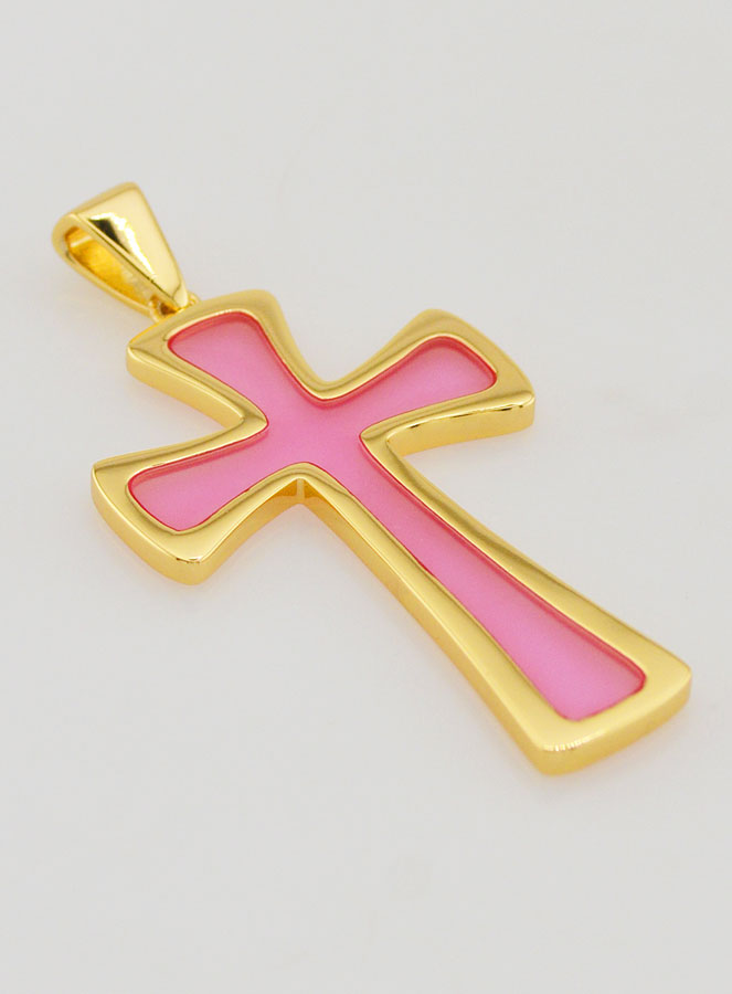 Pendente Croce 4cm - Rosa (pic 3)