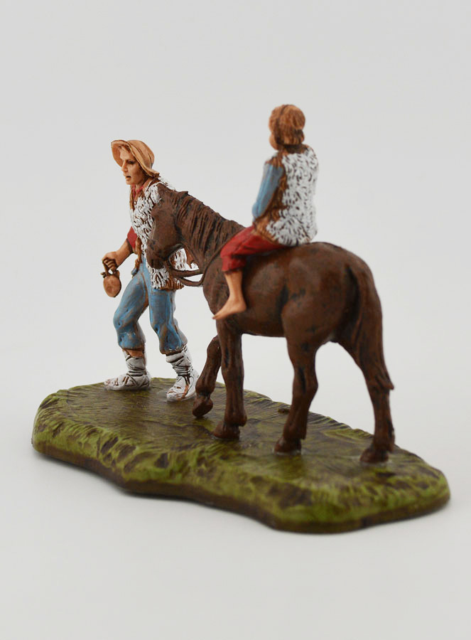 Statuina Santon Montanaro con Bimbo a Cavallo - 6cm (pic 2)