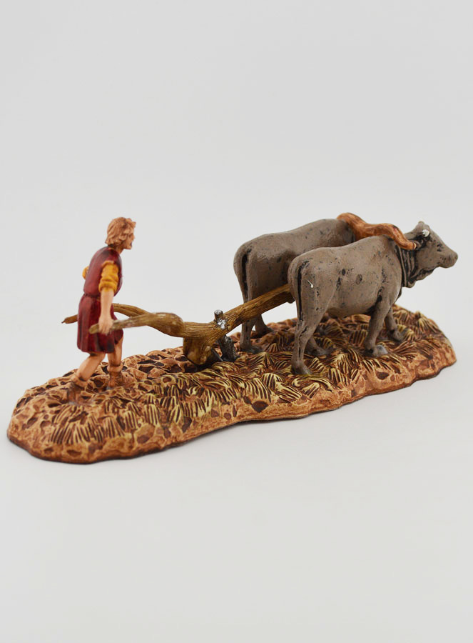 Statuina Santon Contadino con Aratro - Altezza 6cm (pic 3)