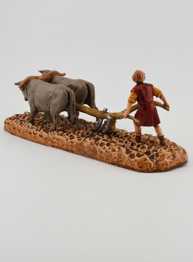 Statuina Santon Contadino con Aratro - Altezza 6cm (pic 4)