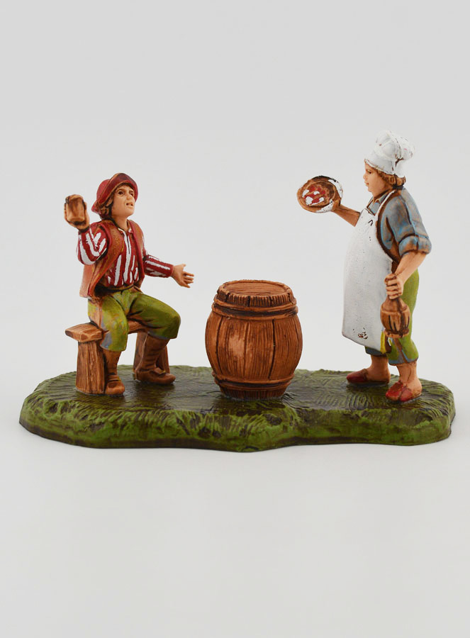 Statuina Santon Oste e Cliente - 6cm (pic 1)