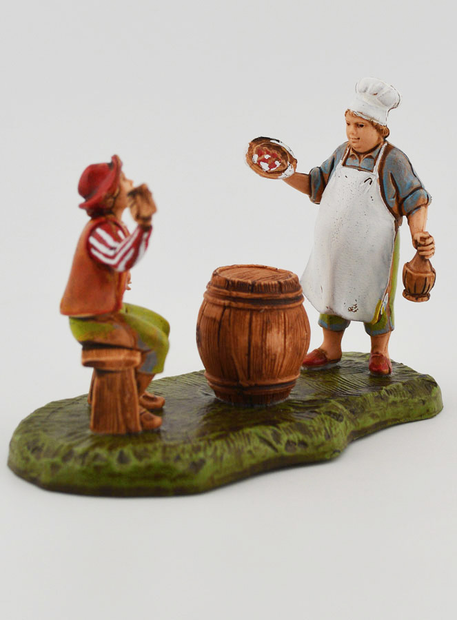 Statuina Santon Oste e Cliente - 6cm (pic 2)