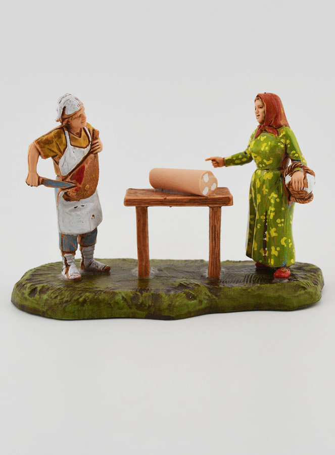 Statuina Santon Salumiere con Cliente (pic 1)