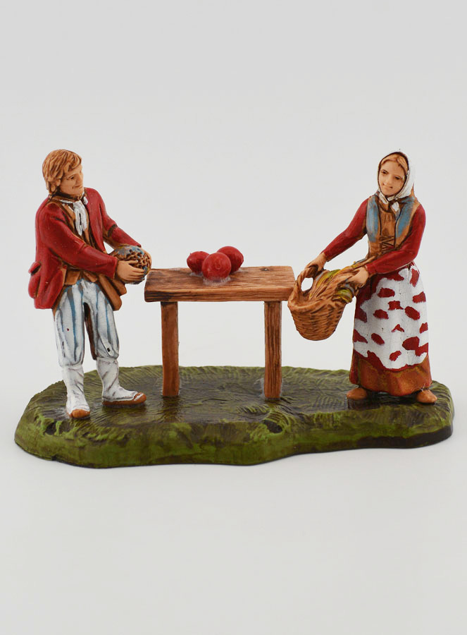 Statuina Santon Fruttivendolo con Cliente (pic 1)