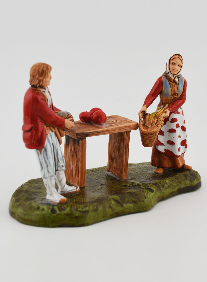 Statuina Santon Fruttivendolo con Cliente (pic 2)