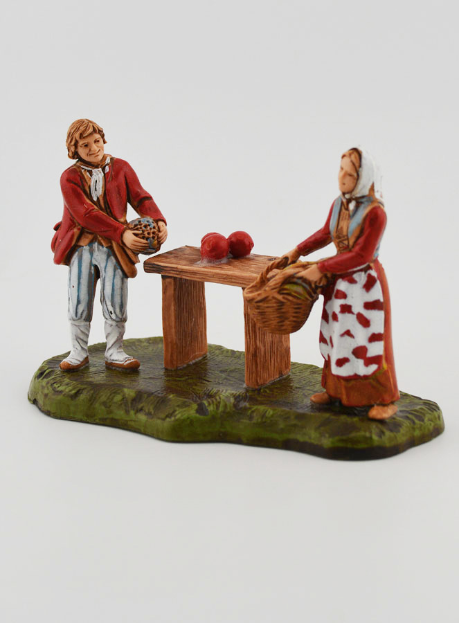 Statuina Santon Fruttivendolo con Cliente (pic 3)