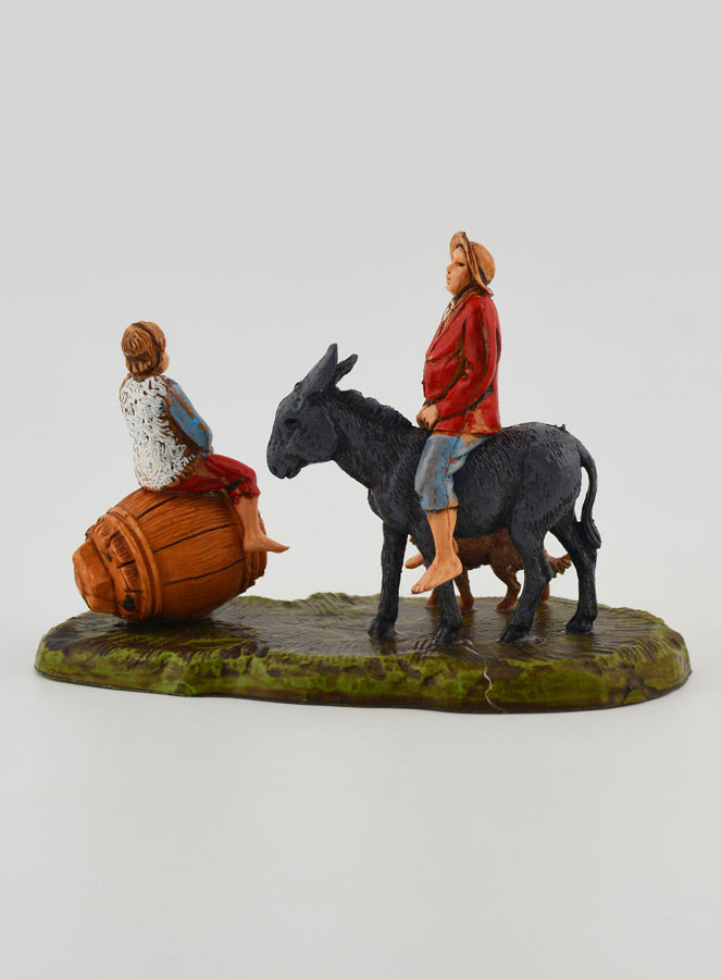 Statuina Santon Uomo con Asino & Bambino - 6cm (pic 4)
