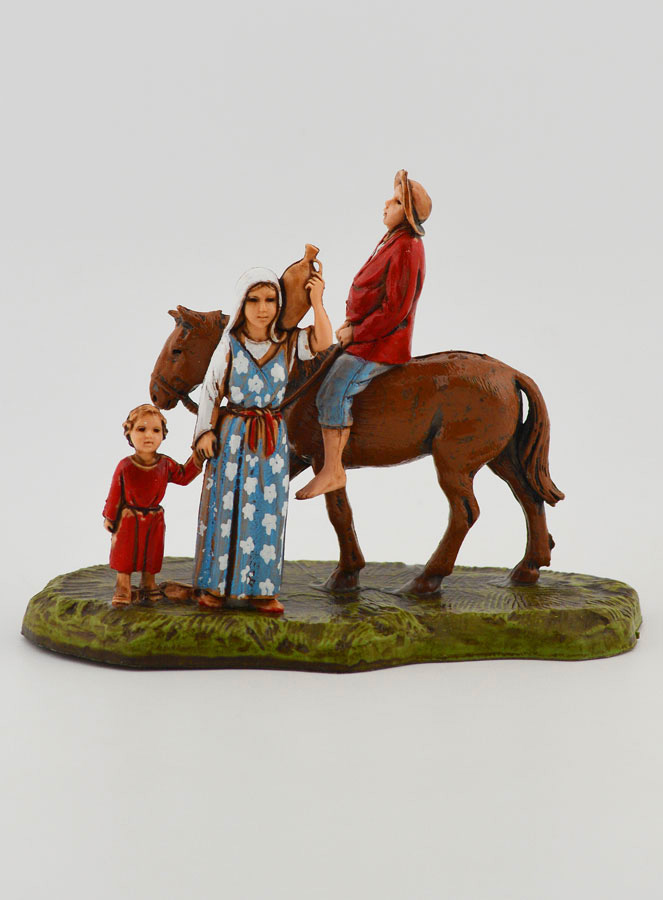 Statuina Santon Uomo a Cavallo e Famiglia - 6cm (pic 1)