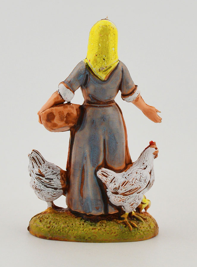 Santon Contadina con Galline - 6cm (pic 4)