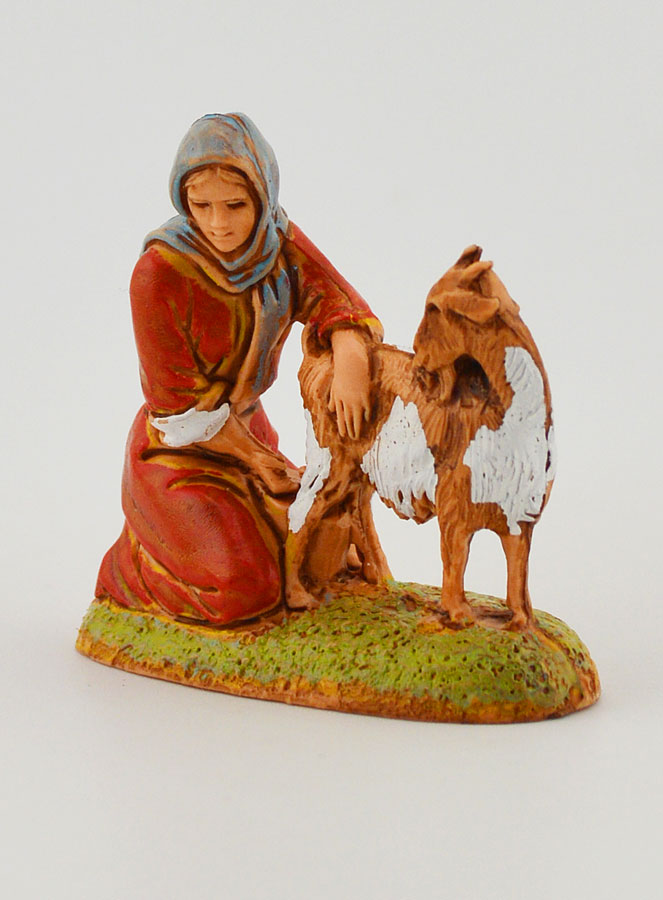 Santon Contadina Mungitrice di Capra - 6cm (pic 2)