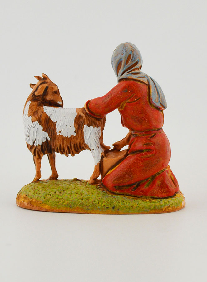 Santon Contadina Mungitrice di Capra - 6cm (pic 4)