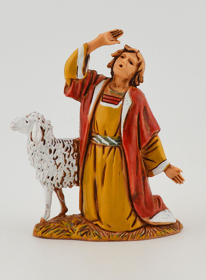 Statuina Santon Pastore che Ricchiama il Gregge - 6cm (pic 1)