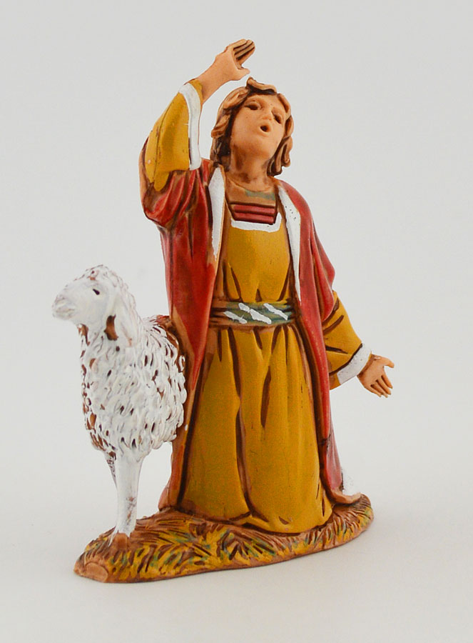 Statuina Santon Pastore che Ricchiama il Gregge - 6cm (pic 3)