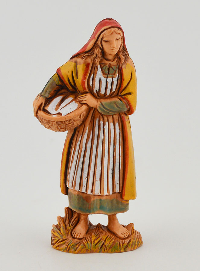 Santon Donna con Cesto di Biancheria - 6cm (pic 1)