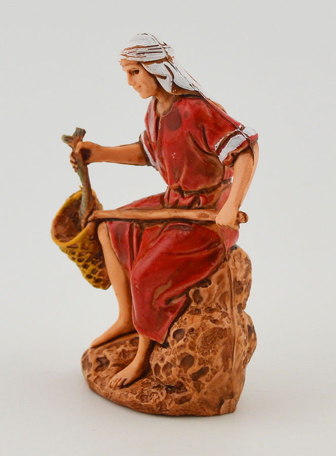 Statuina Santon Pescatore con Retino - 6cm (pic 2)