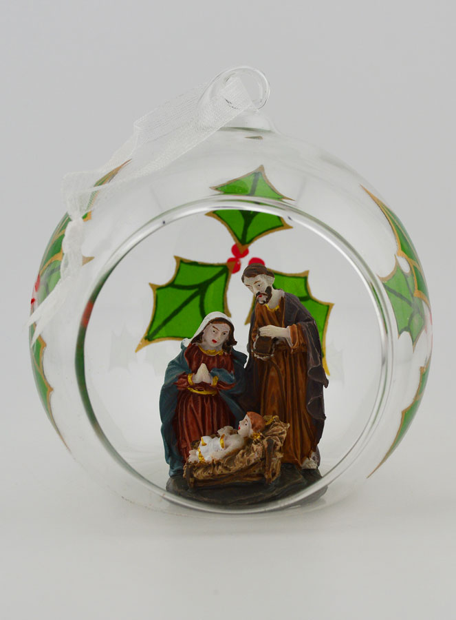 Palla di Natale in Vetro 10cm - Natività (pic 1)