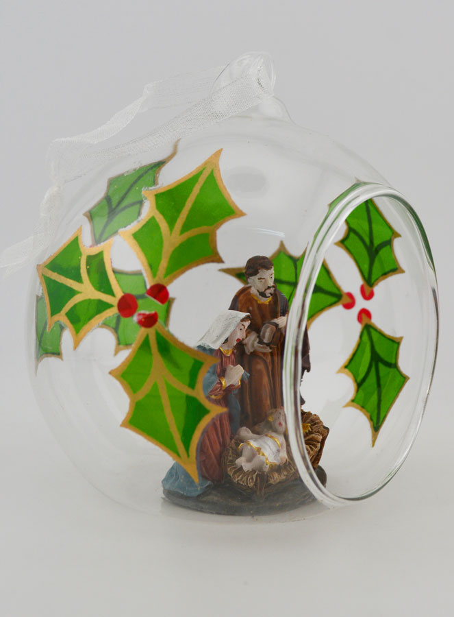 Palla di Natale in Vetro 10cm - Natività (pic 3)