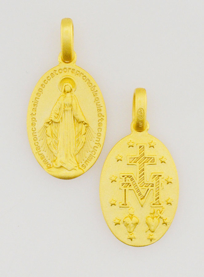 Medaglia Miracolosa in Argento Dorato 18k - 16 mm (pic 1)