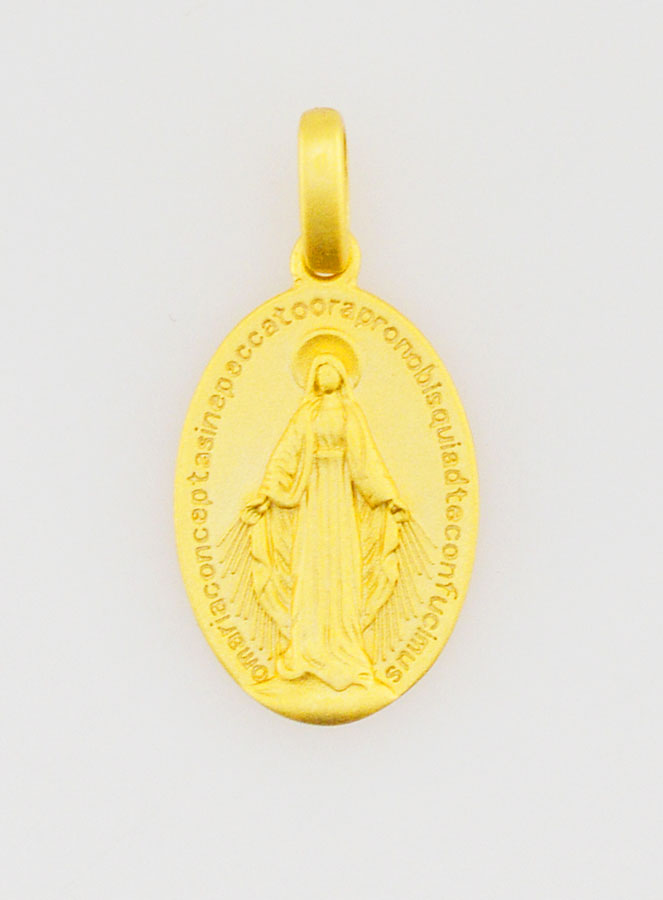 Medaglia Miracolosa in Argento Dorato 18k - 16 mm (pic 3)