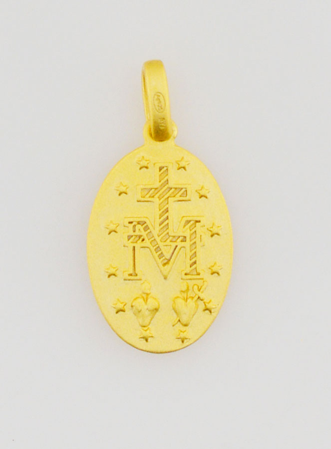 Medaglia Miracolosa in Argento Dorato 18k - 16 mm (pic 4)